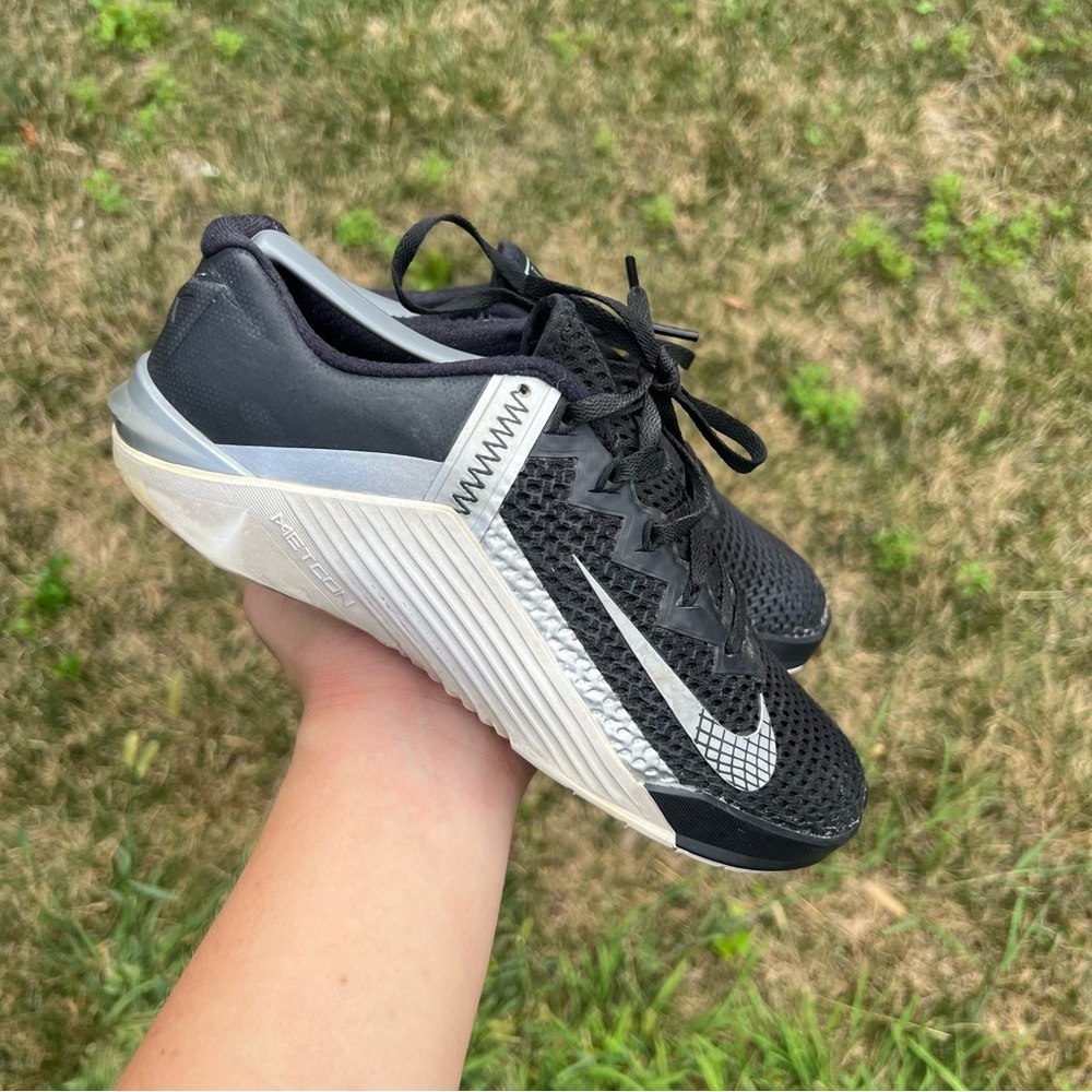 Women’s Nike Metcon 6 Black White Training Shoes Sneakers AT3160-010 Size 6.5